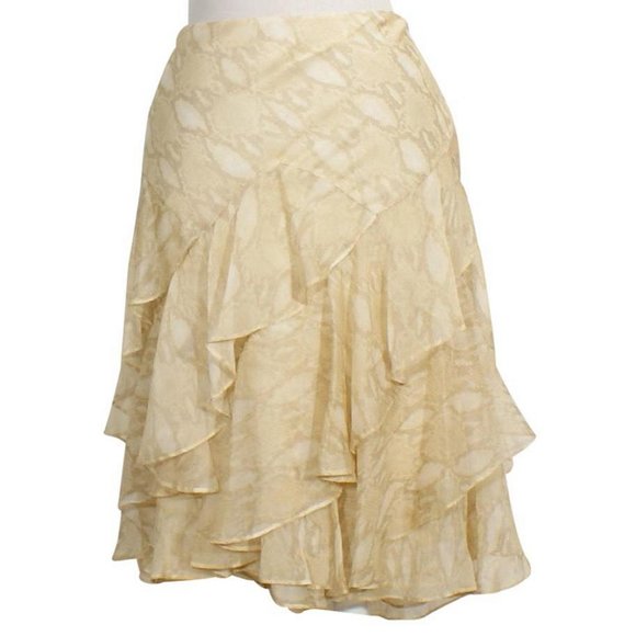 Crinkle Georgette Python Print Ruffled Skirt 18W - Picture 4 of 4